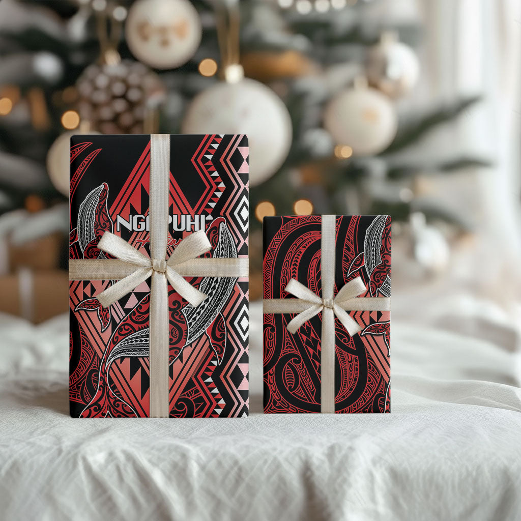 Aotearoa Iwi Ngapuhi Wrapping Paper NZ Maori Humpback Whale Taniko Motifs LT14 - Polynesian Pride