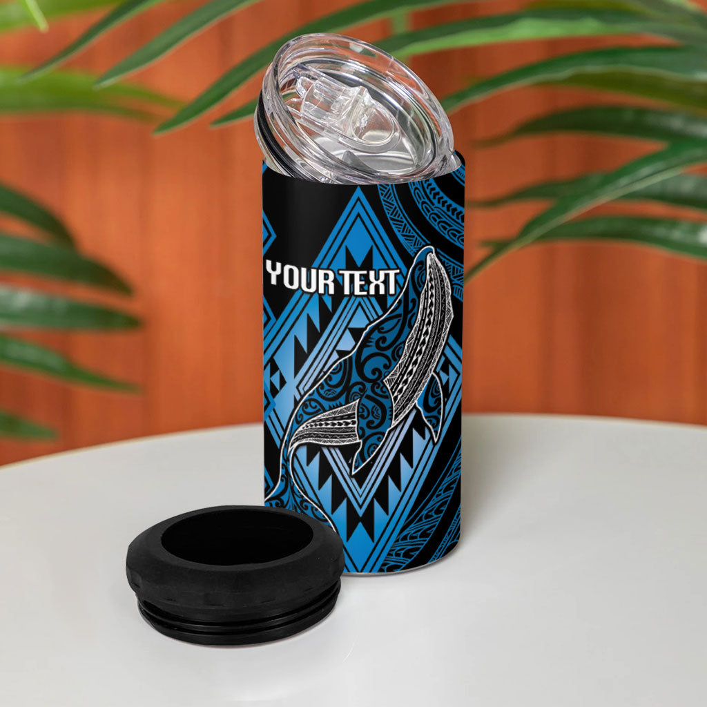 Aotearoa Iwi Ngati Porou Personalised 4 in 1 Can Cooler Tumbler NZ Maori Humpback Whale Taniko Motifs LT14 - Polynesian Pride