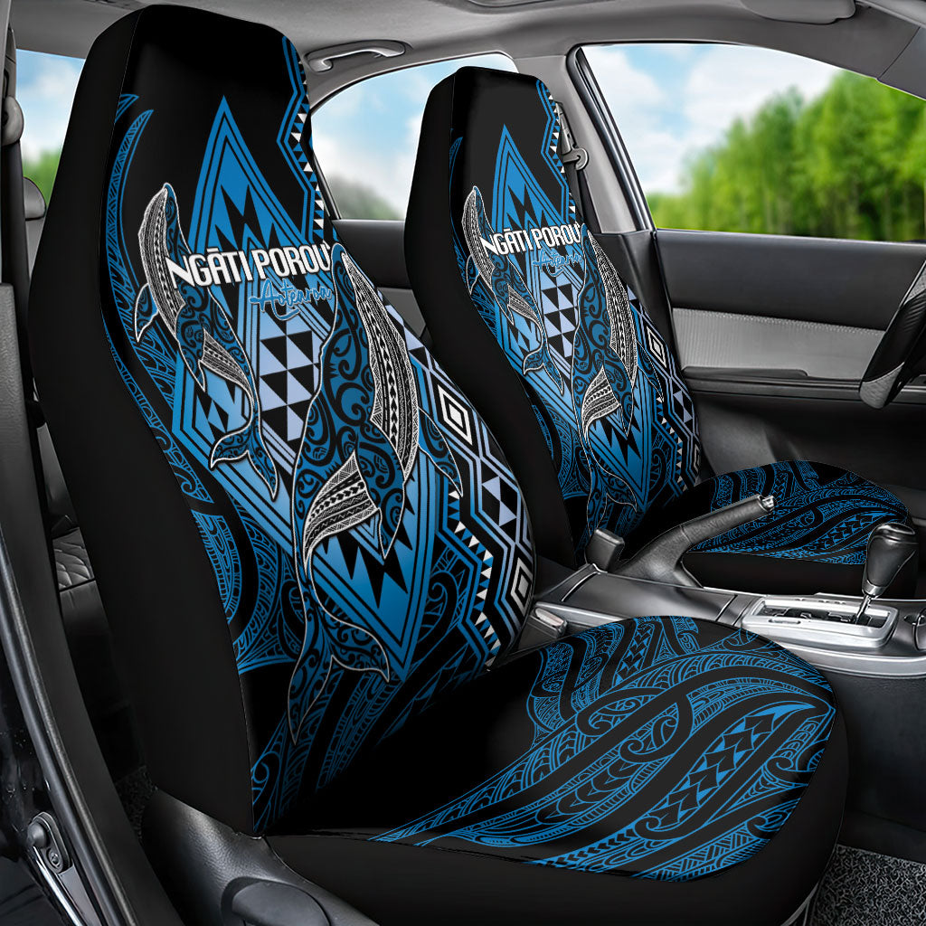 Aotearoa Iwi Ngati Porou Car Seat Cover NZ Maori Humpback Whale Taniko Motifs LT14 - Polynesian Pride