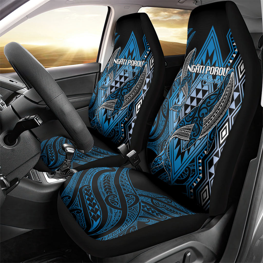 Aotearoa Iwi Ngati Porou Car Seat Cover NZ Maori Humpback Whale Taniko Motifs LT14 - Polynesian Pride