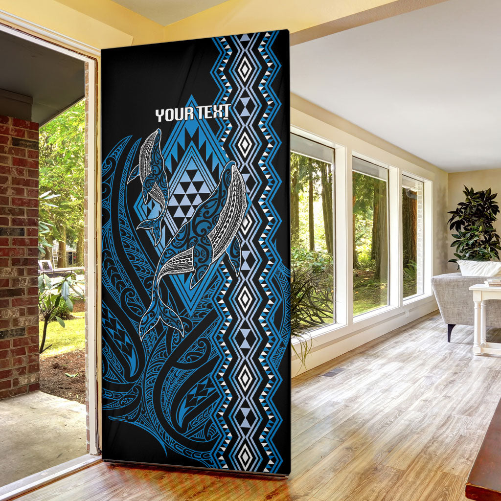 Aotearoa Iwi Ngati Porou Personalised Door Cover NZ Maori Humpback Whale Taniko Motifs LT14 - Polynesian Pride