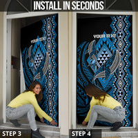 Aotearoa Iwi Ngati Porou Personalised Door Cover NZ Maori Humpback Whale Taniko Motifs LT14 - Polynesian Pride