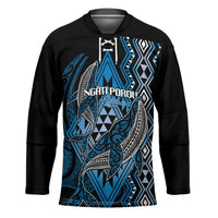 Aotearoa Iwi Ngati Porou Personalised Hockey Jersey NZ Maori Humpback Whale Taniko Motifs LT14 Unisex Blue - Polynesian Pride
