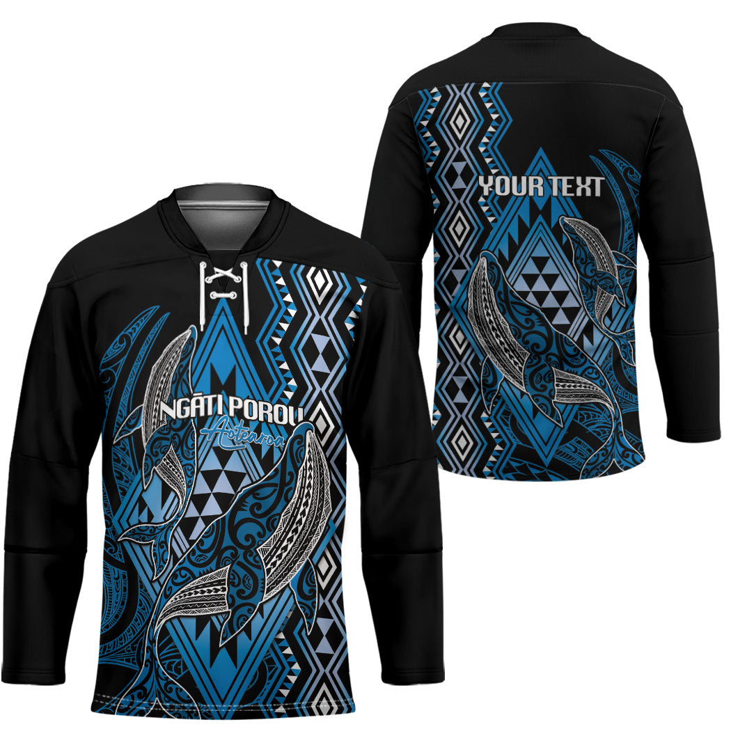 Aotearoa Iwi Ngati Porou Personalised Hockey Jersey NZ Maori Humpback Whale Taniko Motifs LT14 - Polynesian Pride