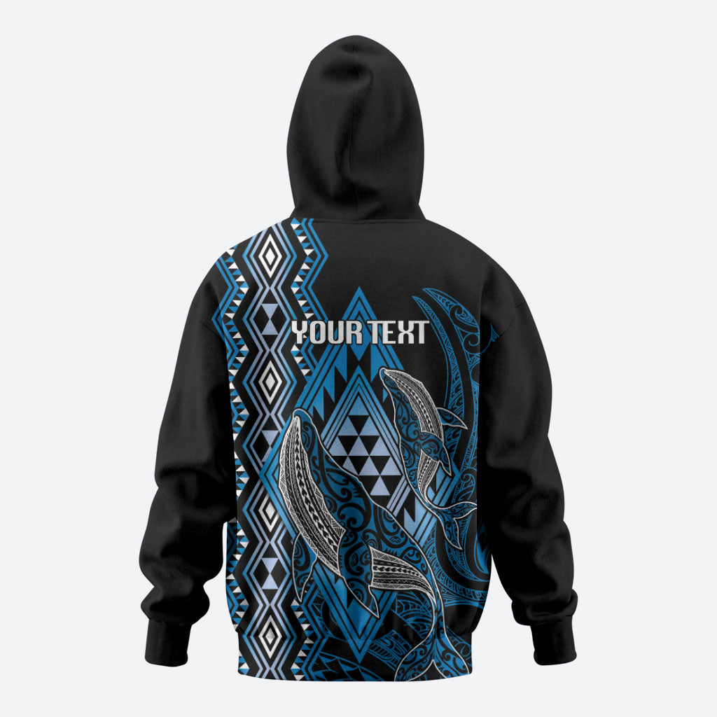 Aotearoa Iwi Ngati Porou Personalised Hoodie NZ Maori Humpback Whale Taniko Motifs LT14 - Polynesian Pride