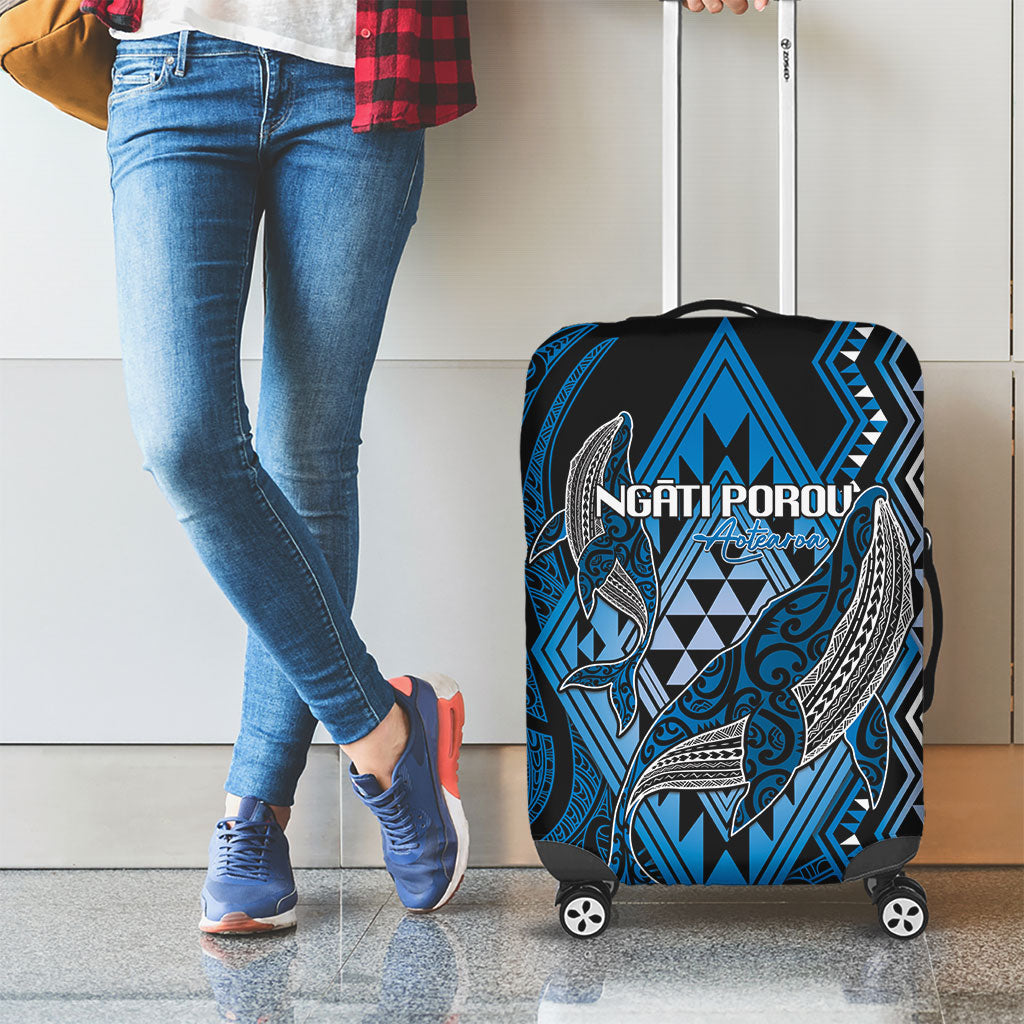 Aotearoa Iwi Ngati Porou Luggage Cover NZ Maori Humpback Whale Taniko Motifs LT14 - Polynesian Pride