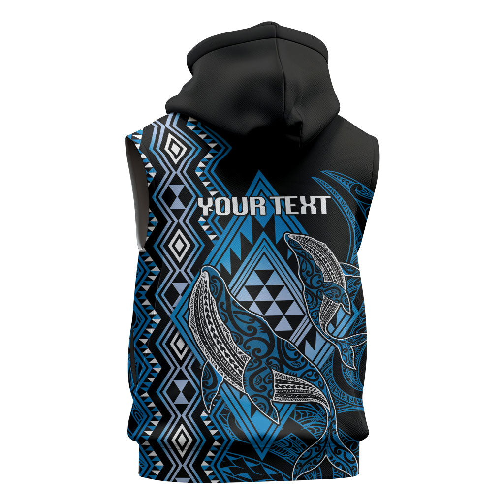 Aotearoa Iwi Ngati Porou Personalised Sleeveless Hoodie NZ Maori Humpback Whale Taniko Motifs LT14 - Polynesian Pride