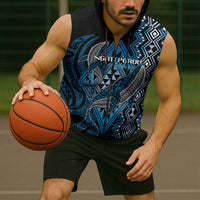Aotearoa Iwi Ngati Porou Personalised Sleeveless Zip Hoodie NZ Maori Humpback Whale Taniko Motifs LT14 - Polynesian Pride
