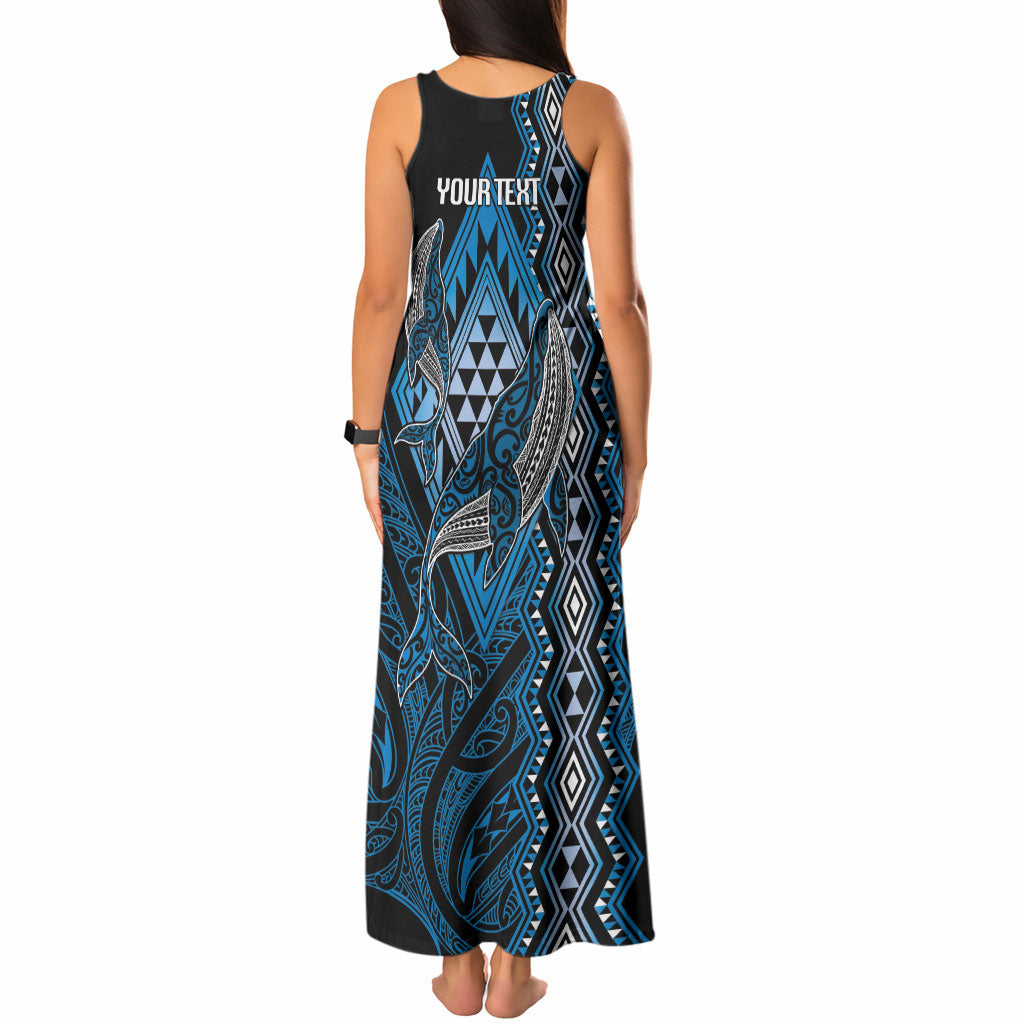 Aotearoa Iwi Ngati Porou Personalised Tank Maxi Dress NZ Maori Humpback Whale Taniko Motifs LT14 - Polynesian Pride