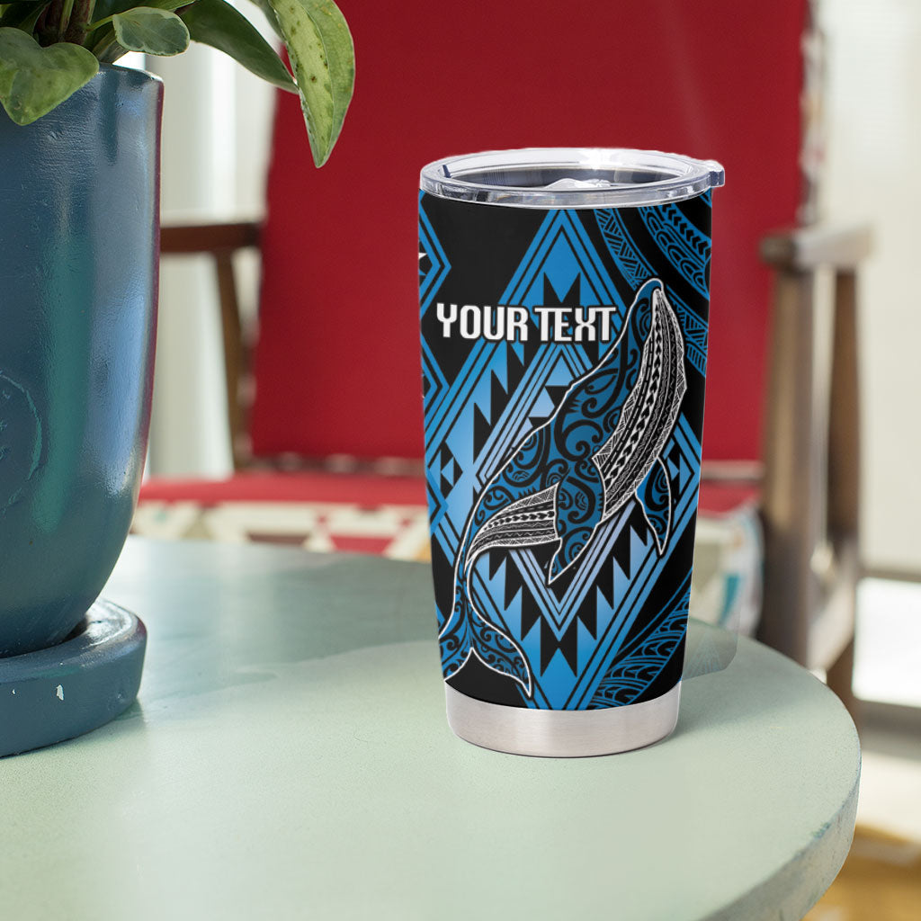 Aotearoa Iwi Ngati Porou Personalised Tumbler Cup NZ Maori Humpback Whale Taniko Motifs LT14 - Polynesian Pride