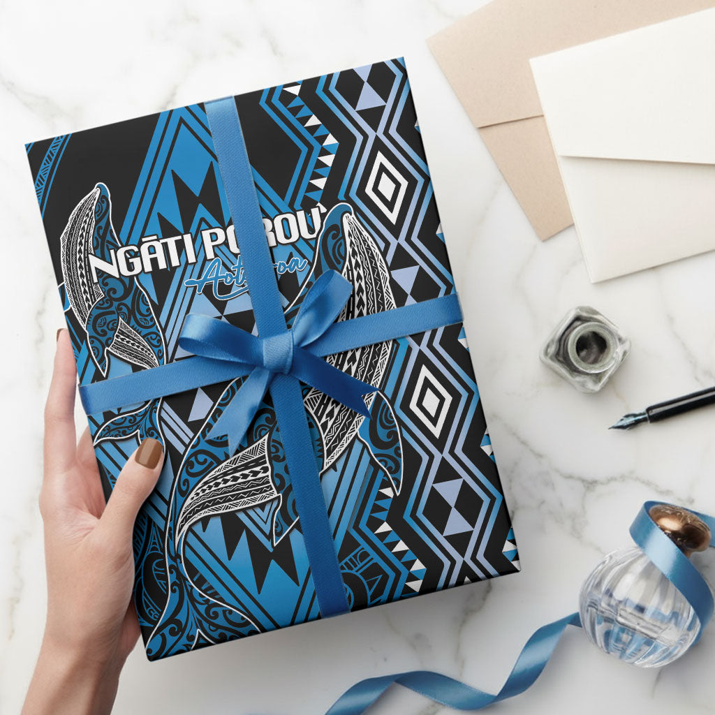 Aotearoa Iwi Ngati Porou Wrapping Paper NZ Maori Humpback Whale Taniko Motifs LT14 - Polynesian Pride