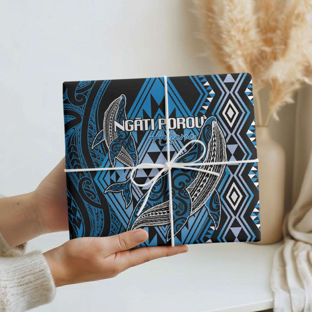 Aotearoa Iwi Ngati Porou Wrapping Paper NZ Maori Humpback Whale Taniko Motifs LT14 - Polynesian Pride