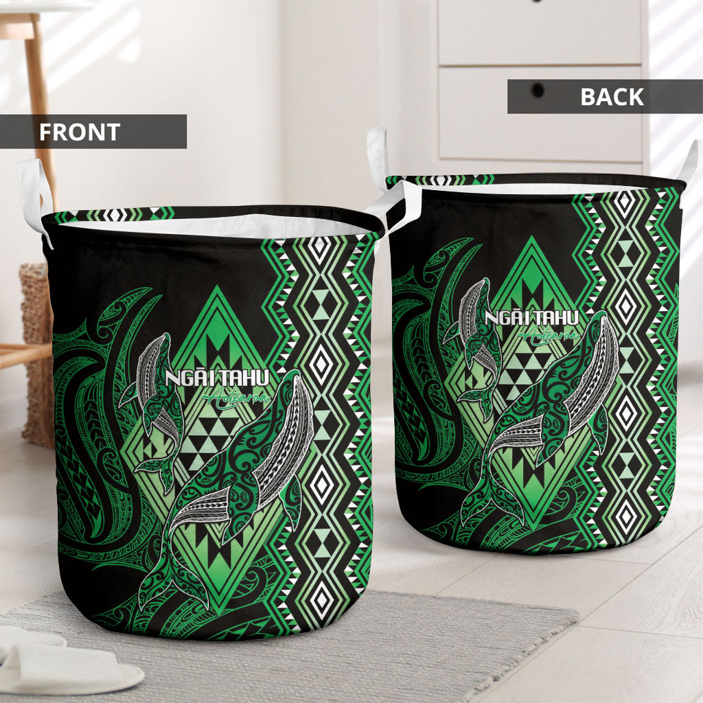 Aotearoa Iwi Ngai Tahu Laundry Basket NZ Maori Humpback Whale Taniko Motifs LT14 - Polynesian Pride