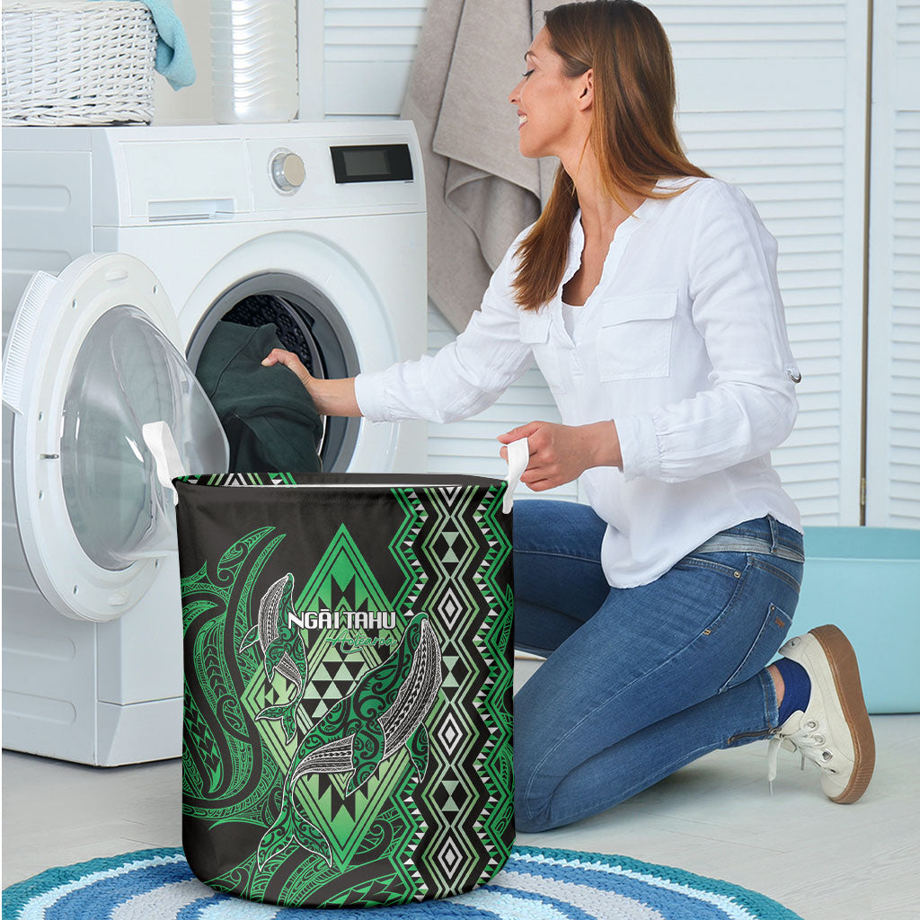 Aotearoa Iwi Ngai Tahu Laundry Basket NZ Maori Humpback Whale Taniko Motifs LT14 - Polynesian Pride