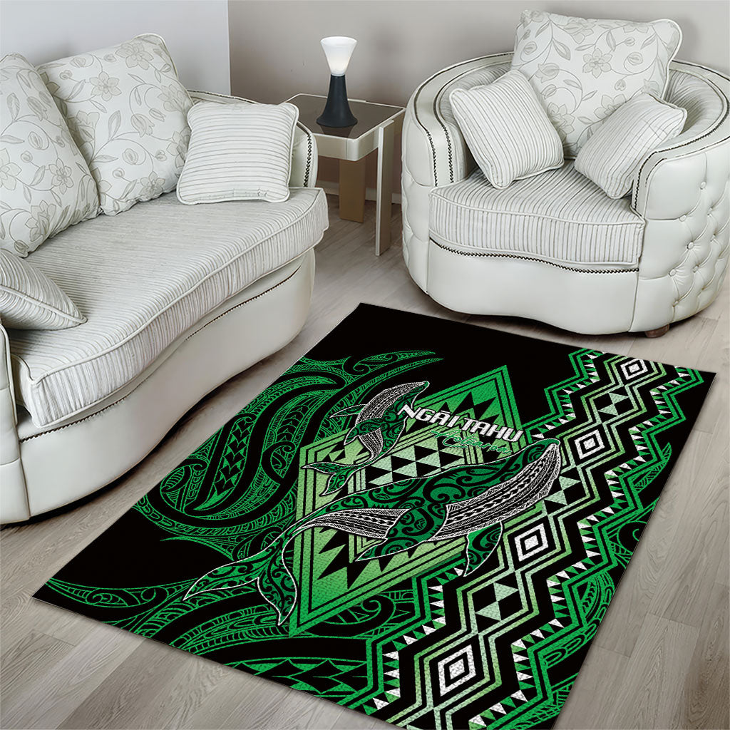 Aotearoa Iwi Ngai Tahu Area Rug NZ Maori Humpback Whale Taniko Motifs LT14 - Polynesian Pride