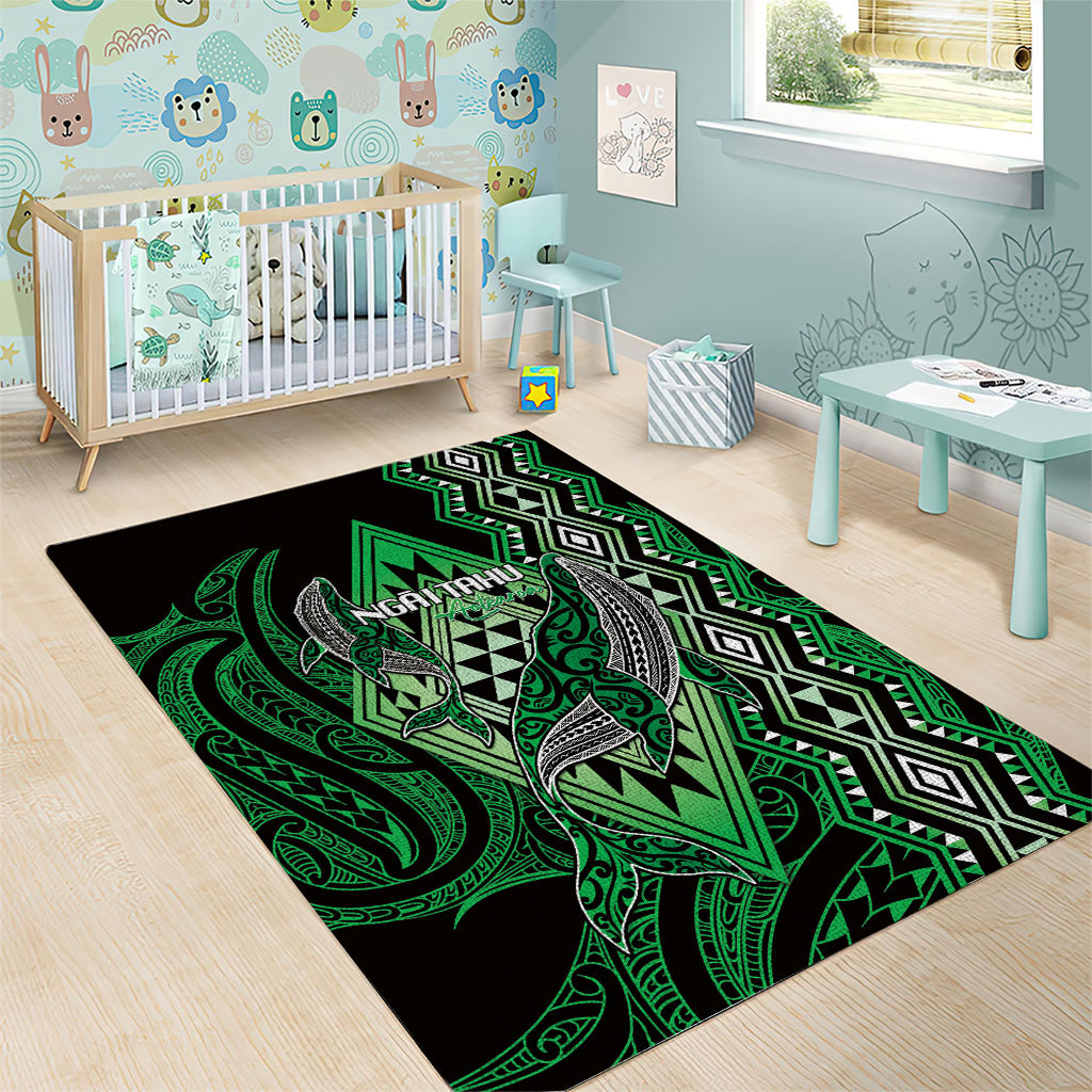 Aotearoa Iwi Ngai Tahu Area Rug NZ Maori Humpback Whale Taniko Motifs LT14 - Polynesian Pride