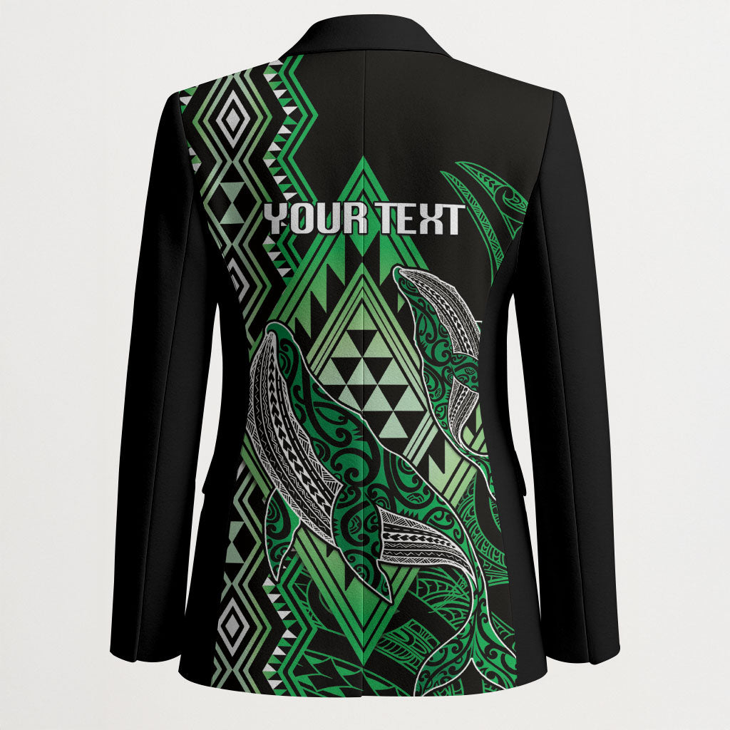 Aotearoa Iwi Ngai Tahu Personalised Blazer NZ Maori Humpback Whale Taniko Motifs LT14 - Polynesian Pride