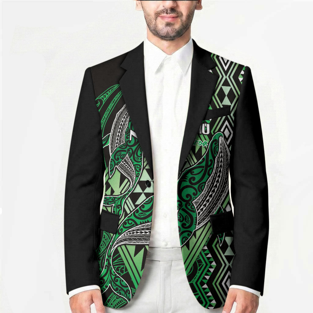 Aotearoa Iwi Ngai Tahu Personalised Blazer NZ Maori Humpback Whale Taniko Motifs LT14 - Polynesian Pride