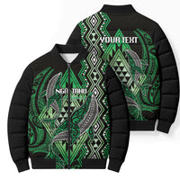 Aotearoa Iwi Ngai Tahu Personalised Bomber Puffer Jacket NZ Maori Humpback Whale Taniko Motifs LT14 - Polynesian Pride