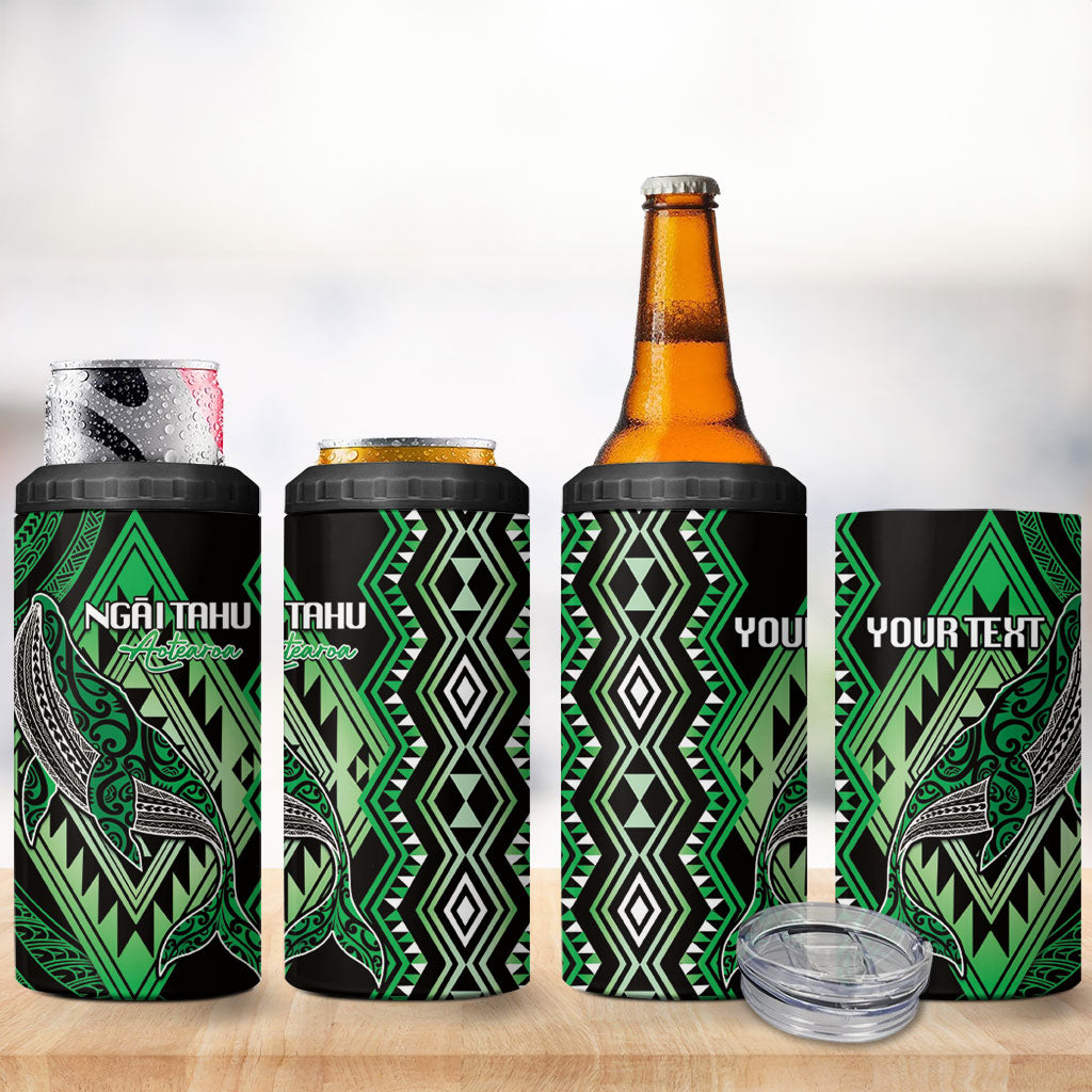 Aotearoa Iwi Ngai Tahu Personalised 4 in 1 Can Cooler Tumbler NZ Maori Humpback Whale Taniko Motifs LT14 - Polynesian Pride