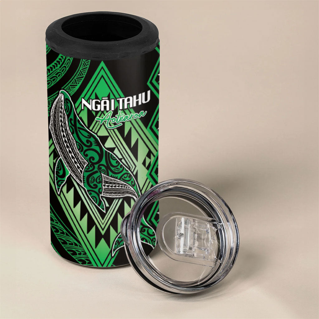 Aotearoa Iwi Ngai Tahu Personalised 4 in 1 Can Cooler Tumbler NZ Maori Humpback Whale Taniko Motifs LT14 - Polynesian Pride