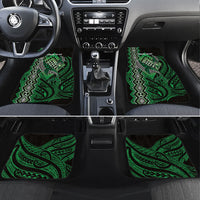 Aotearoa Iwi Ngai Tahu Personalised Car Mats NZ Maori Humpback Whale Taniko Motifs LT14 Set 4pcs Green - Polynesian Pride