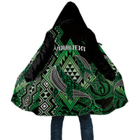 Aotearoa Iwi Ngai Tahu Personalised Cloak NZ Maori Humpback Whale Taniko Motifs LT14 Unisex Green - Polynesian Pride