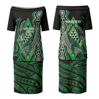 Aotearoa Iwi Ngai Tahu Personalised Couples Matching Puletasi and Hawaiian Shirt NZ Maori Humpback Whale Taniko Motifs LT14 - Polynesian Pride