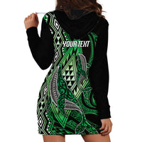 Aotearoa Iwi Ngai Tahu Personalised Hoodie Dress NZ Maori Humpback Whale Taniko Motifs LT14 - Polynesian Pride