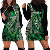 Aotearoa Iwi Ngai Tahu Personalised Hoodie Dress NZ Maori Humpback Whale Taniko Motifs LT14 - Polynesian Pride