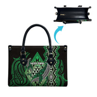 Aotearoa Iwi Ngai Tahu Leather Bag NZ Maori Humpback Whale Taniko Motifs LT14 - Polynesian Pride