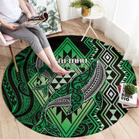 Aotearoa Iwi Ngai Tahu Round Carpet NZ Maori Humpback Whale Taniko Motifs LT14 - Polynesian Pride