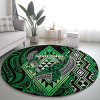 Aotearoa Iwi Ngai Tahu Round Carpet NZ Maori Humpback Whale Taniko Motifs LT14 - Polynesian Pride