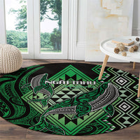 Aotearoa Iwi Ngai Tahu Round Carpet NZ Maori Humpback Whale Taniko Motifs LT14 - Polynesian Pride
