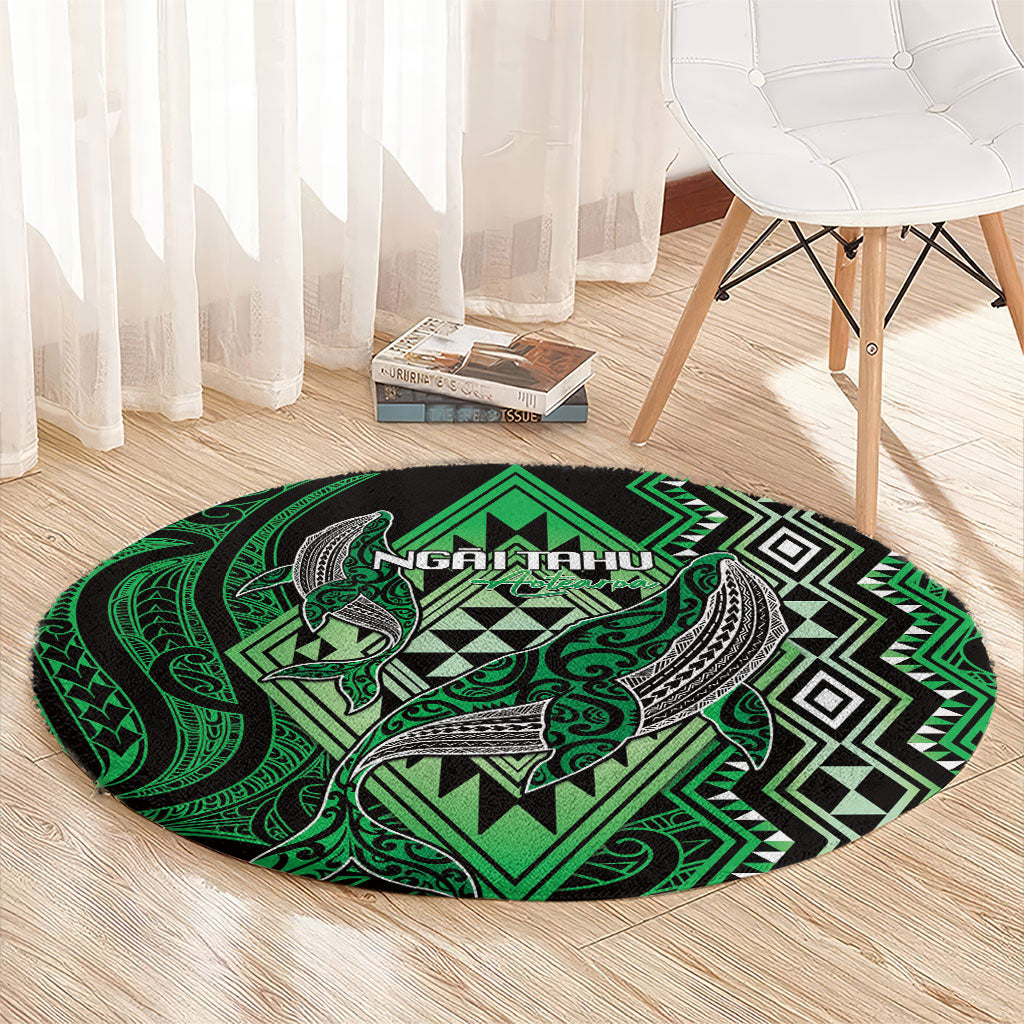 Aotearoa Iwi Ngai Tahu Round Carpet NZ Maori Humpback Whale Taniko Motifs LT14 - Polynesian Pride