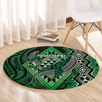 Aotearoa Iwi Ngai Tahu Round Carpet NZ Maori Humpback Whale Taniko Motifs LT14 - Polynesian Pride