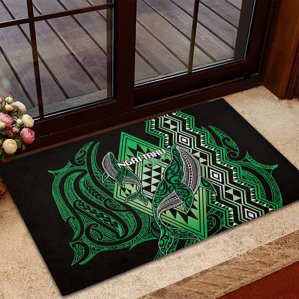 Aotearoa Iwi Ngai Tahu Rubber Doormat NZ Maori Humpback Whale Taniko Motifs LT14 - Polynesian Pride