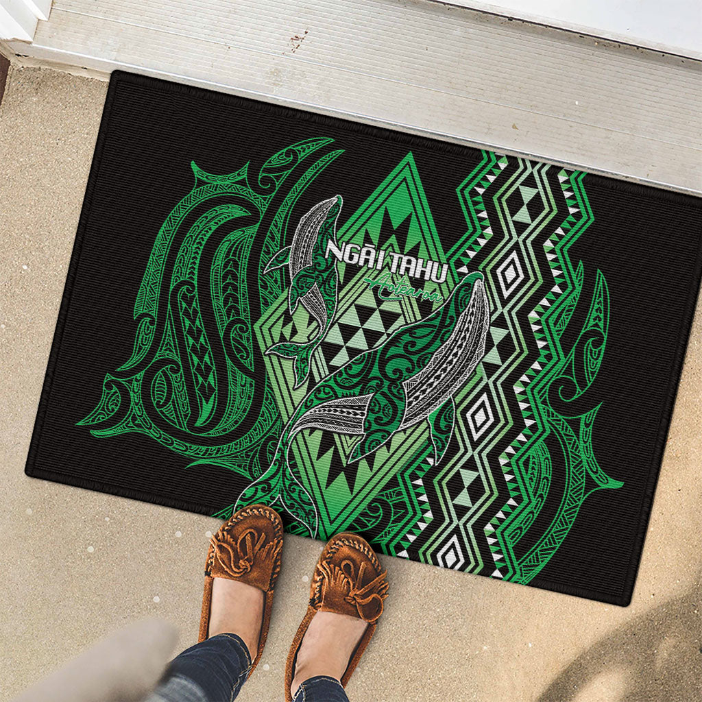 Aotearoa Iwi Ngai Tahu Rubber Doormat NZ Maori Humpback Whale Taniko Motifs LT14 - Polynesian Pride