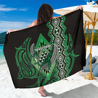 Aotearoa Iwi Ngai Tahu Sarong NZ Maori Humpback Whale Taniko Motifs LT14 One Size 44 x 66 inches Green - Polynesian Pride