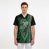 Aotearoa Iwi Ngai Tahu Personalised Scrub Top NZ Maori Humpback Whale Taniko Motifs LT14 - Polynesian Pride
