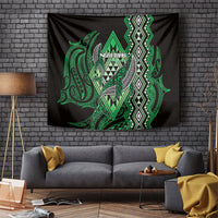 Aotearoa Iwi Ngai Tahu Tapestry NZ Maori Humpback Whale Taniko Motifs LT14 Green - Polynesian Pride