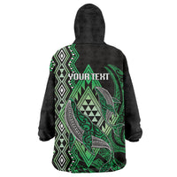 Aotearoa Iwi Ngai Tahu Personalised Wearable Blanket Hoodie NZ Maori Humpback Whale Taniko Motifs LT14 - Polynesian Pride