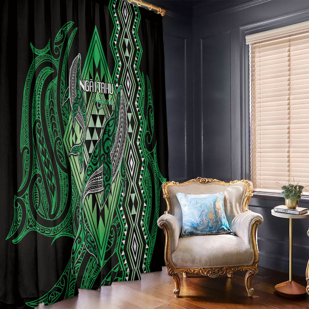 Aotearoa Iwi Ngai Tahu Window Curtain NZ Maori Humpback Whale Taniko Motifs LT14 - Polynesian Pride