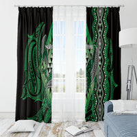 Aotearoa Iwi Ngai Tahu Window Curtain NZ Maori Humpback Whale Taniko Motifs LT14 - Polynesian Pride