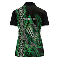 Aotearoa Iwi Ngai Tahu Personalised Women Polo Shirt NZ Maori Humpback Whale Taniko Motifs LT14 - Polynesian Pride