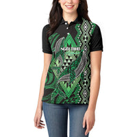 Aotearoa Iwi Ngai Tahu Personalised Women Polo Shirt NZ Maori Humpback Whale Taniko Motifs LT14 - Polynesian Pride
