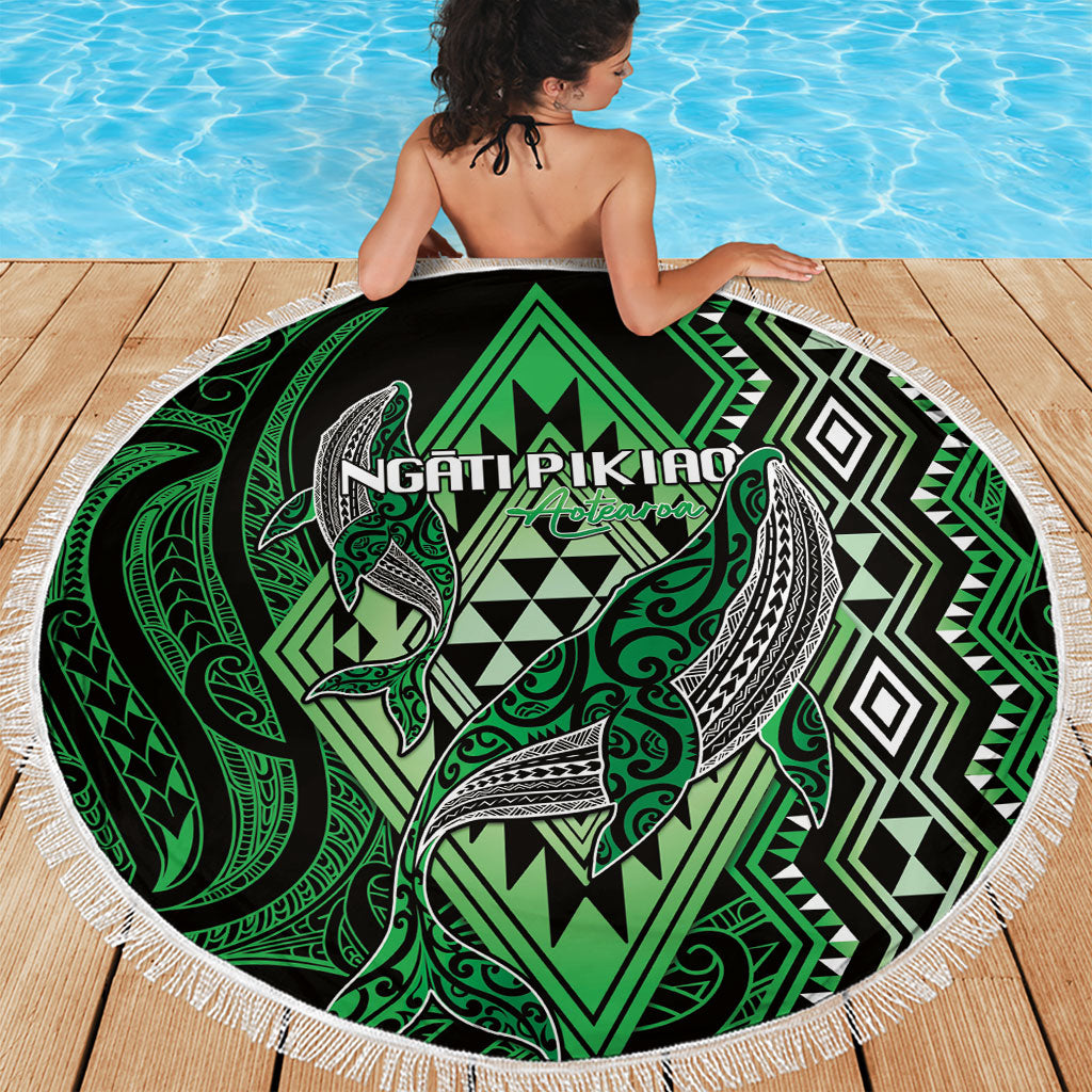 Aotearoa Iwi Ngati Pikiao Beach Blanket NZ Maori Humpback Whale Taniko Motifs LT14 - Polynesian Pride