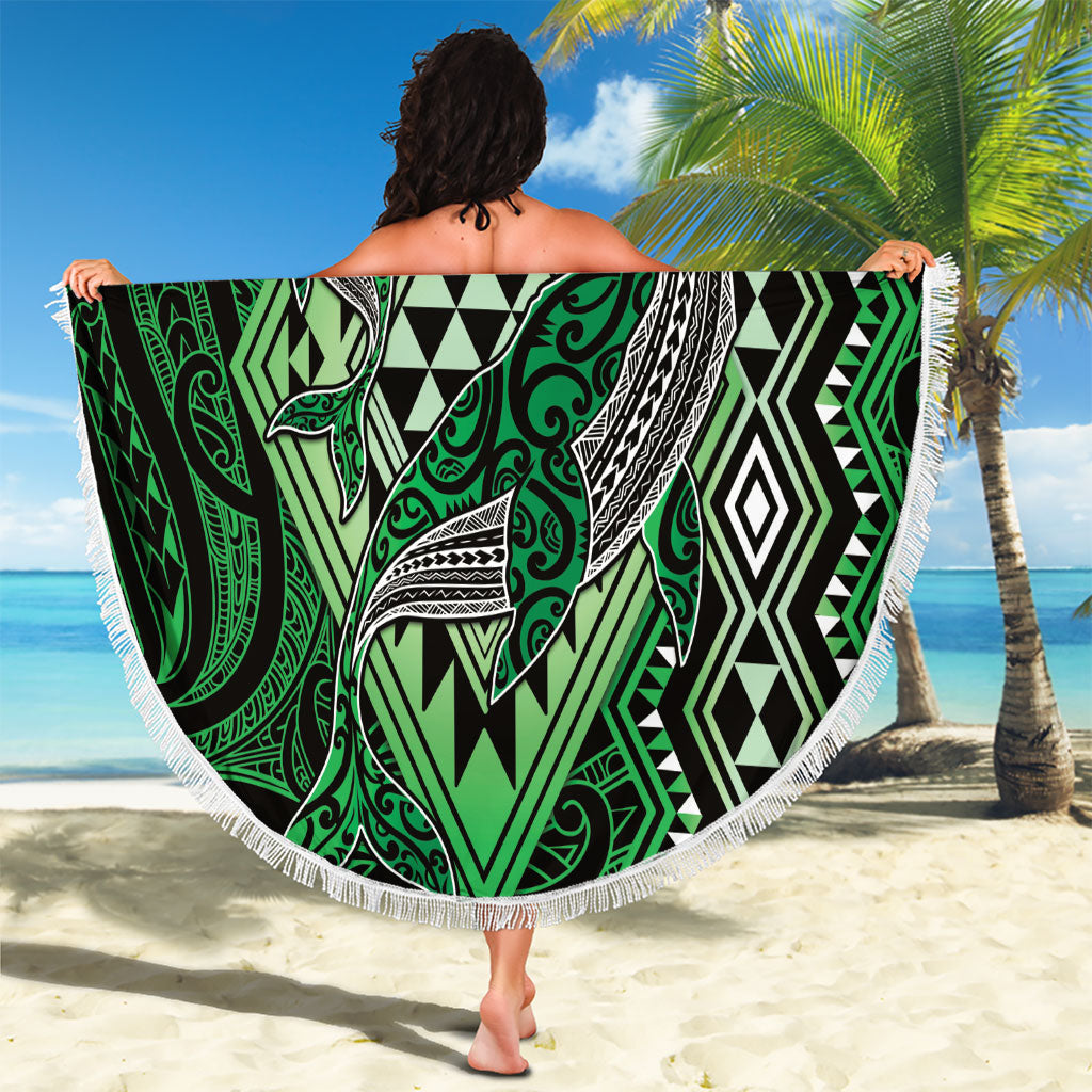 Aotearoa Iwi Ngati Pikiao Beach Blanket NZ Maori Humpback Whale Taniko Motifs LT14 - Polynesian Pride