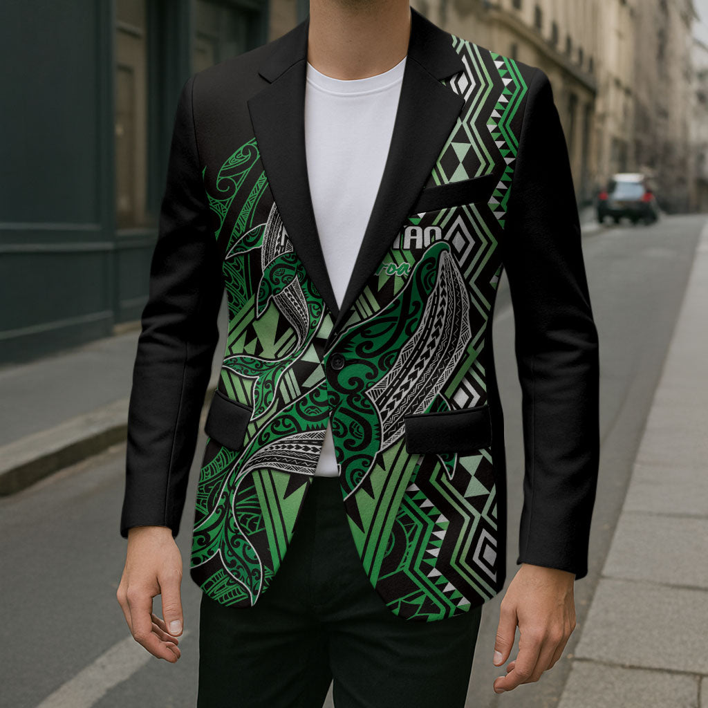 Aotearoa Iwi Ngati Pikiao Personalised Blazer NZ Maori Humpback Whale Taniko Motifs LT14 - Polynesian Pride