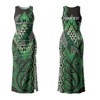 Aotearoa Iwi Ngati Pikiao Personalised Couples Matching Tank Maxi Dress and Long Sleeve Button Shirt NZ Maori Humpback Whale Taniko Motifs LT14 - Polynesian Pride